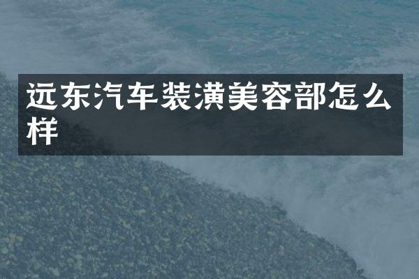 远东汽车装潢美容部怎么样