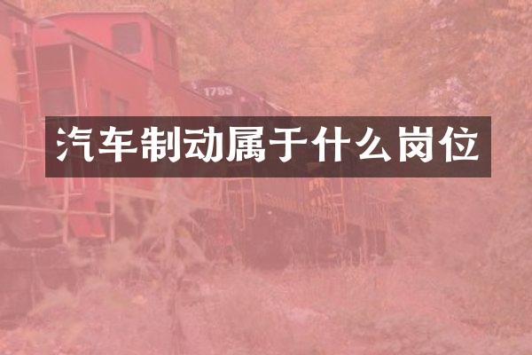 汽车制动属于什么岗位