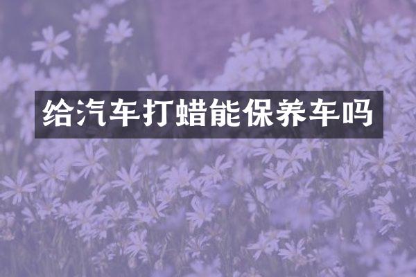 给汽车打蜡能保养车吗