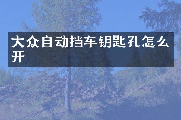 大众自动挡车钥匙孔怎么开