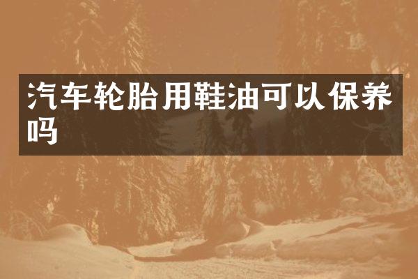 汽车轮胎用鞋油可以保养吗