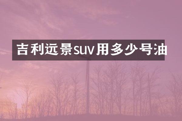 吉利远景suv用多少号油