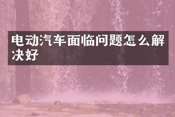 电动汽车面临问题怎么解决好