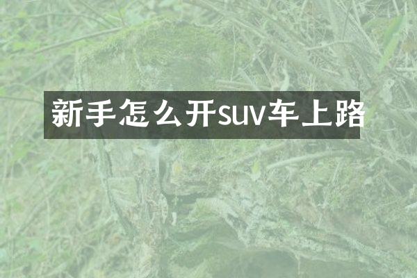 新手怎么开suv车上路
