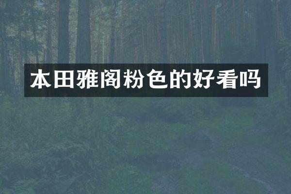本田雅阁粉色的好看吗