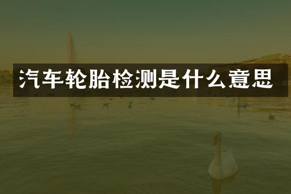 汽车轮胎检测是什么意思