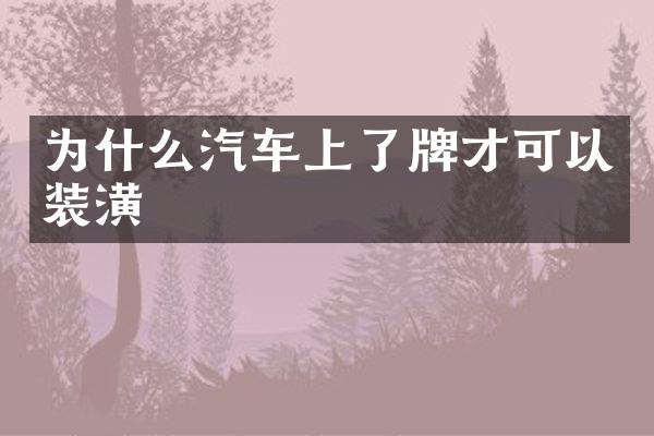 为什么汽车上了牌才可以装潢