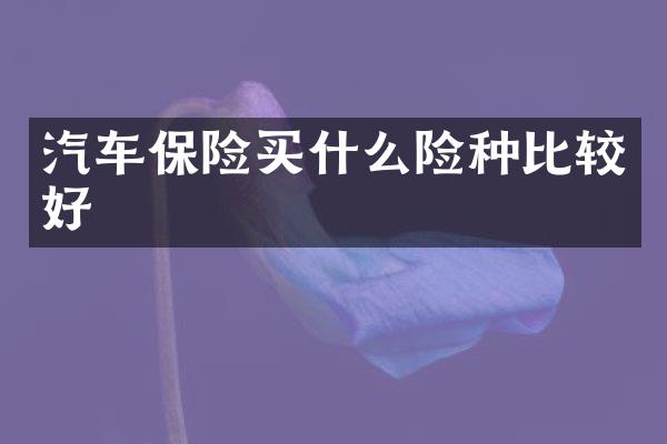 汽车保险险种比较好