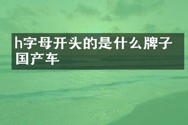 h字母开头的是什么牌子的国产车