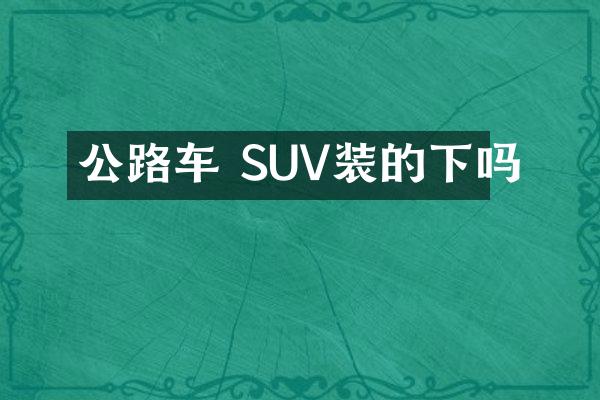 公路车 SUV装的下吗