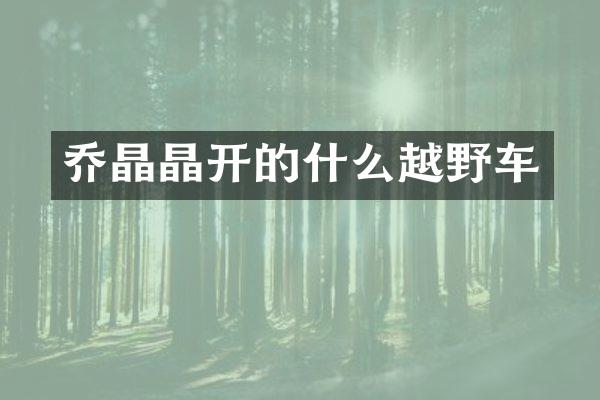 乔晶晶开的什么越野车