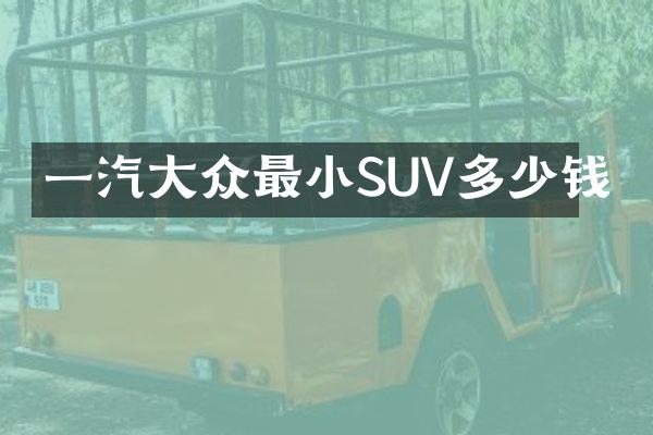 一汽大众最小SUV多少钱