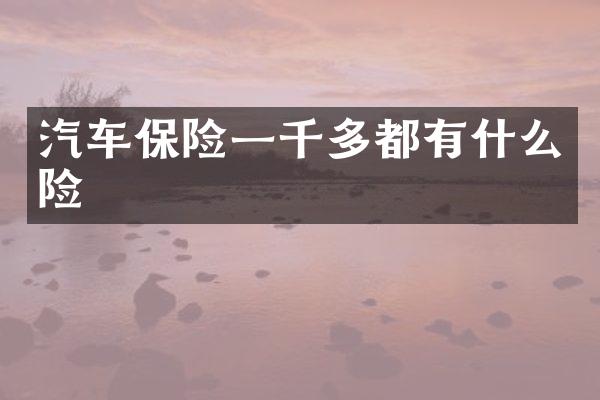 汽车保险一千多都有什么险