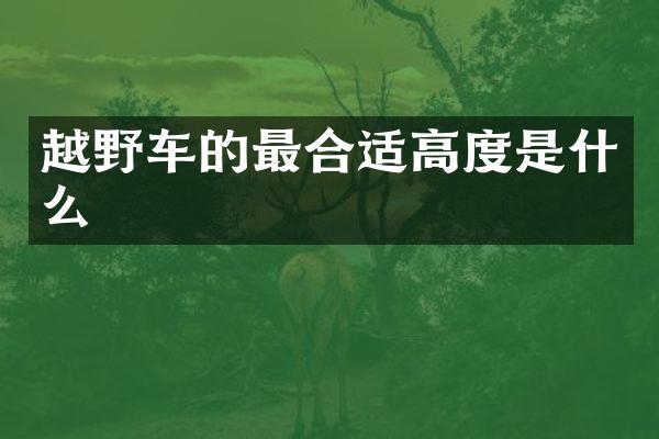 越野车的最合适高度是什么