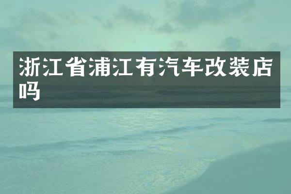 浙江省浦江有汽车改装店吗