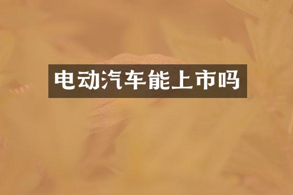 电动汽车能上市吗