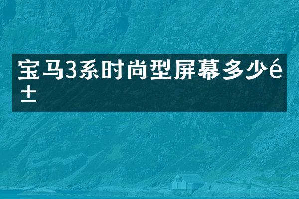 宝马3系时尚型屏幕多少钱