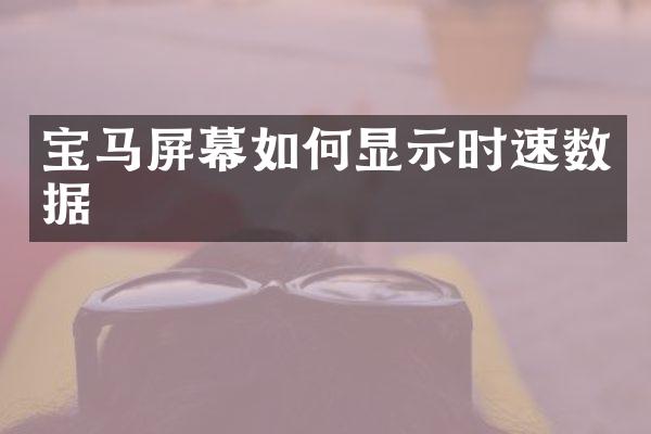 宝马屏幕如何显示时速数据