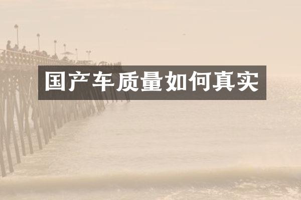 国产车质量如何真实
