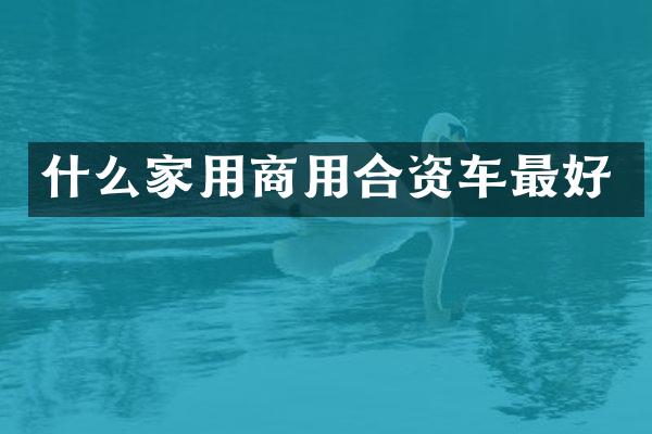 什么家用商用合资车最好