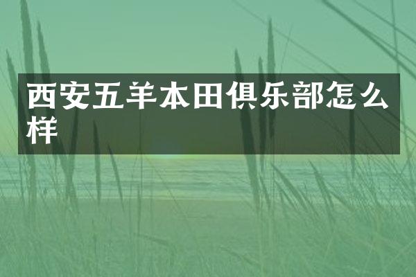 西安五羊本田俱乐部怎么样