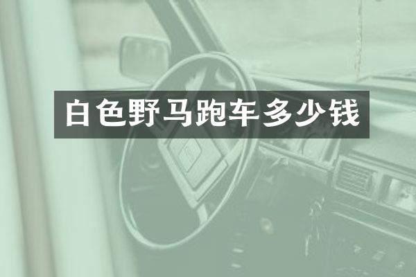 白色野马跑车多少钱