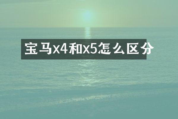 宝马x4和x5怎么区分