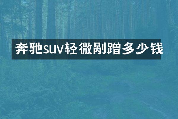 奔驰suv轻微剐蹭多少钱