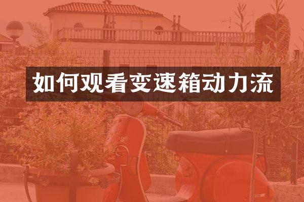 如何观看变速箱动力流