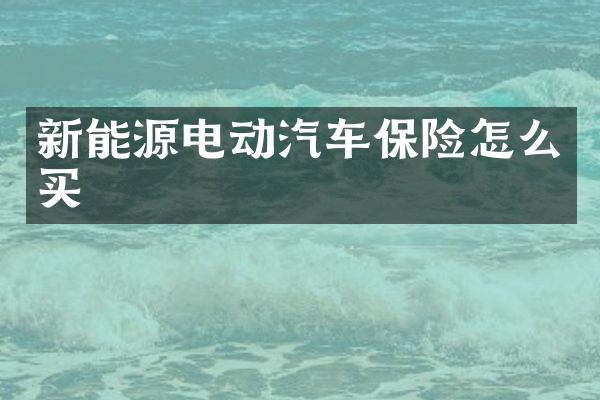 新能源电动汽车保险怎么买