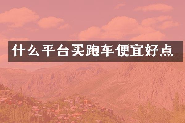 什么平台买跑车便宜好点