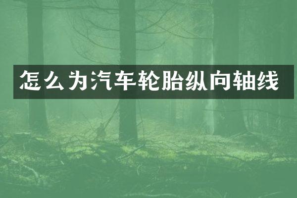 怎么为汽车轮胎纵向轴线