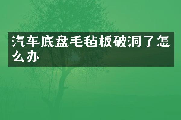 汽车底盘毛毡板破洞了怎么办