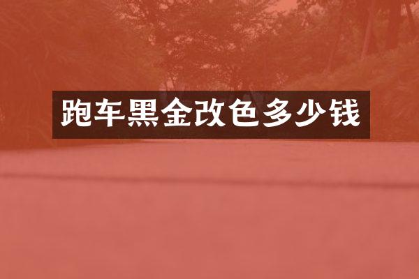 跑车黑金改色多少钱