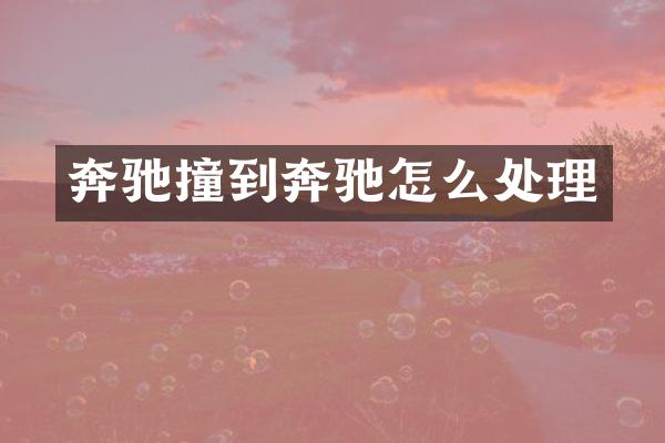 奔驰撞到奔驰怎么处理