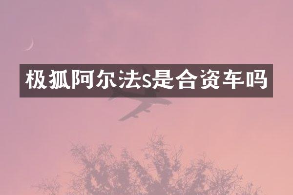 极狐阿尔法s是合资车吗