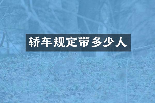 轿车规定带多少人