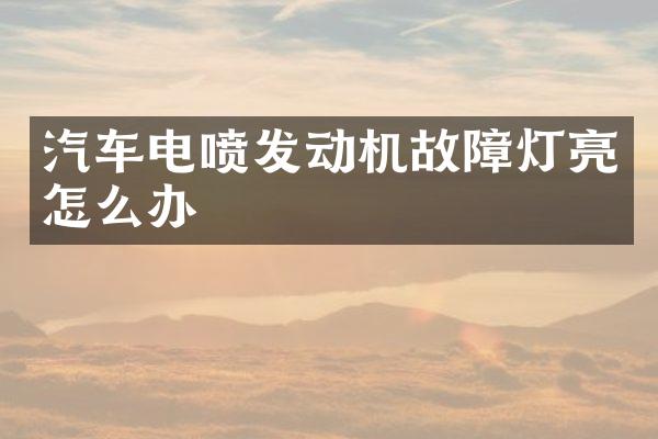 汽车电喷发动机故障灯亮怎么办