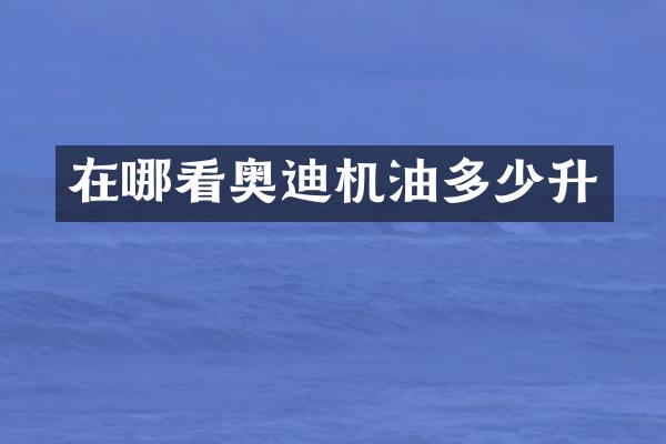 在哪看奥迪机油多少升