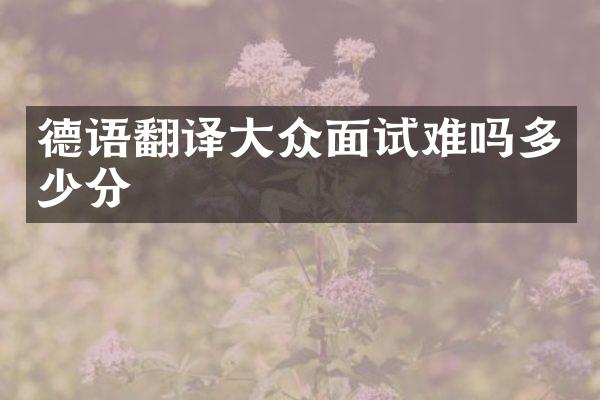 德语翻译大众面试难吗多少分