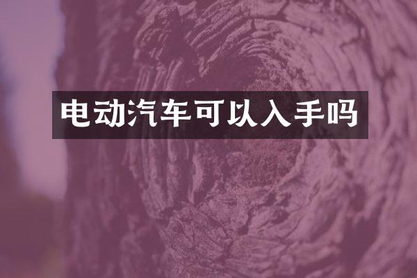 电动汽车可以入手吗