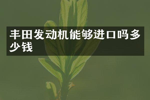 丰田发动机能够进口吗多少钱