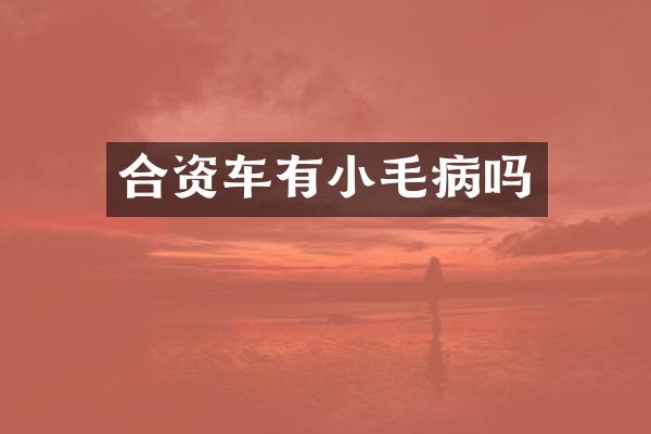合资车有小毛病吗