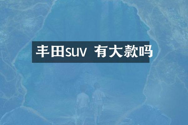 丰田suv 有大款吗