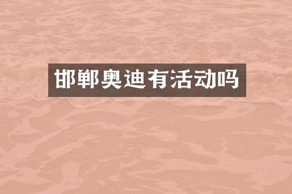 邯郸奥迪有活动吗