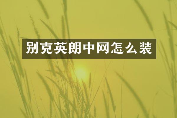 别克英朗中网怎么装