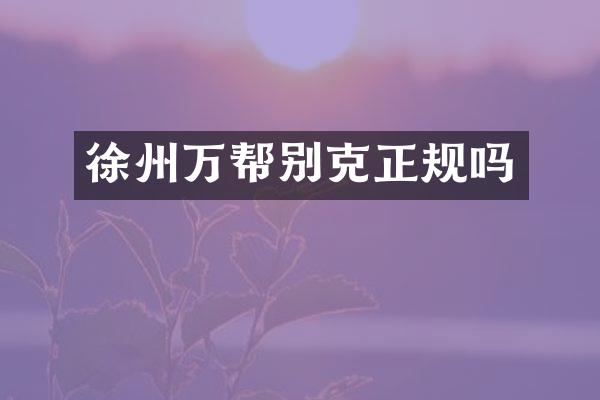 徐州万帮别克正规吗