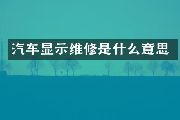 汽车显示维修是什么意思