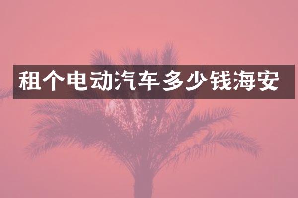 租个电动汽车多少钱海安