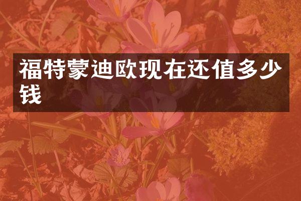 福特蒙迪欧现在还值多少钱